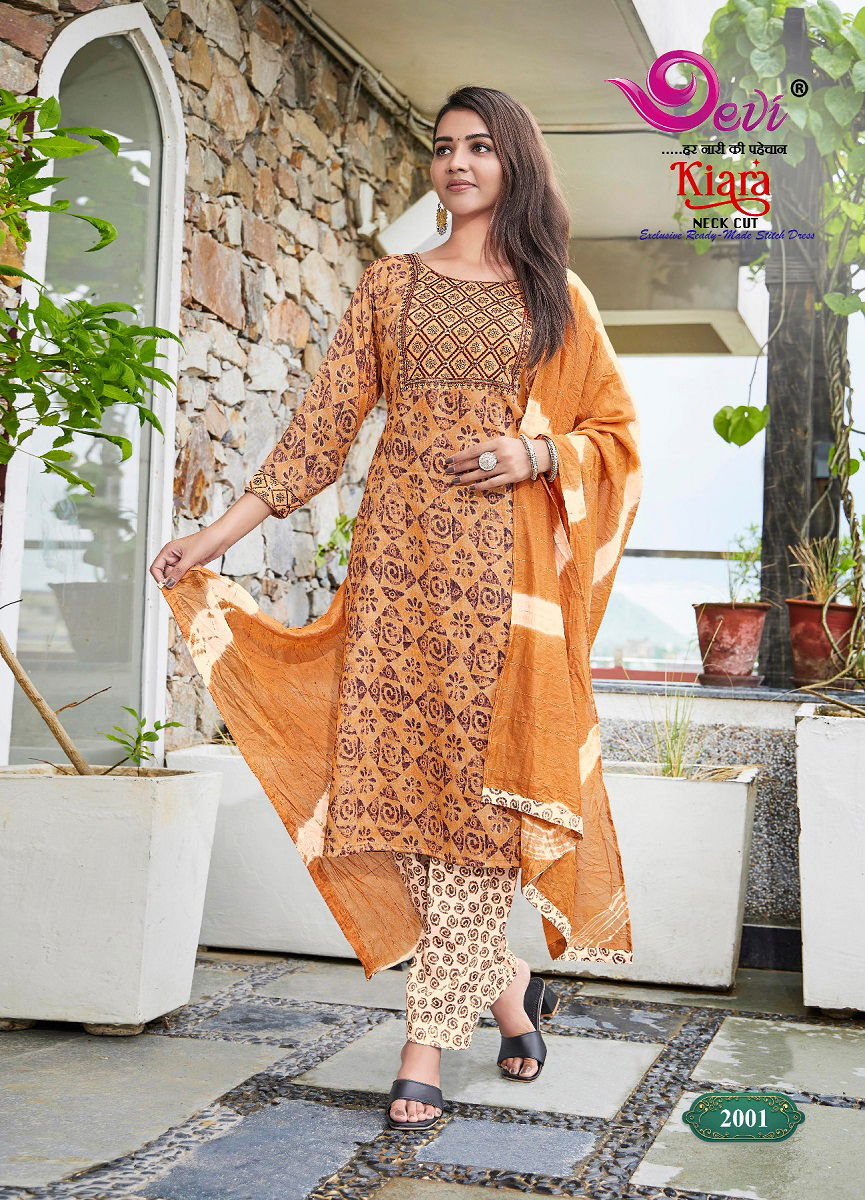 Devi Kiara Rayon Printed Readymade Suits Catalog
